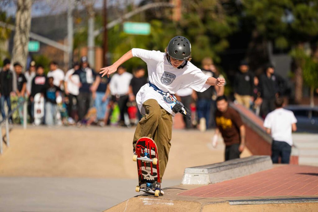 a person riding a skateboard
